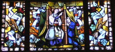 Stained Glass representation of the Sacrament of Confession