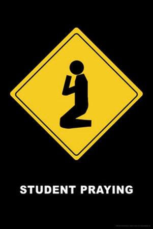 student praying